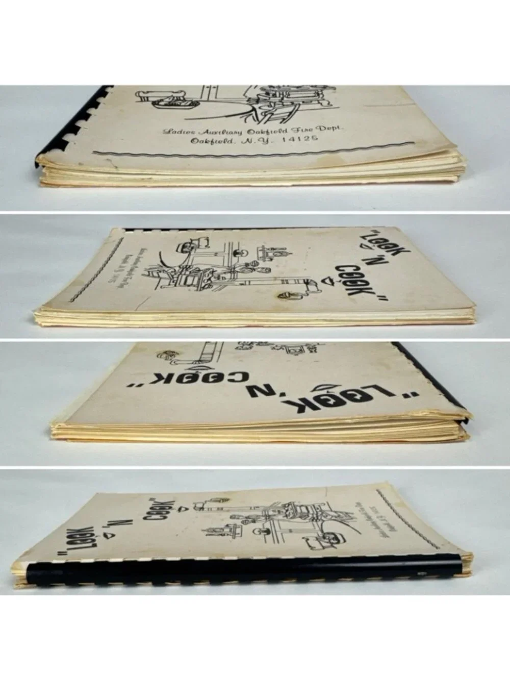 Vtg Look N Cook Oakfield New York Fire Dept Ladies Auxiliary Cookbook 50s/60s